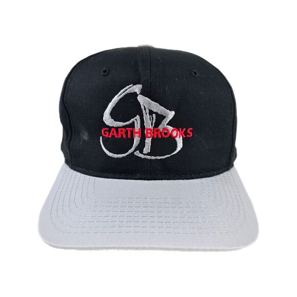 Yupoong Other - Vintage Garth Brooks Hat Cap Black Gray SnapBack Country Music 90s
